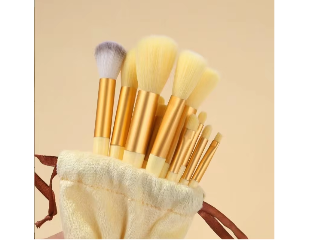 Premium 13 pcs  Soft Makeup Brush Set – Professional Face & Eye Brush Kit with Velvet Pouch